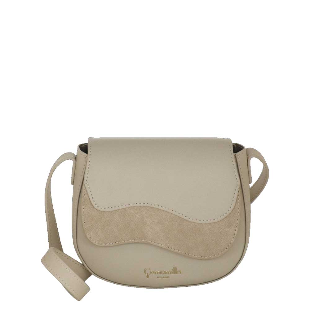 Camomilla Milano | Borsa Tracolla Emma S Off White Effetto Camoscio