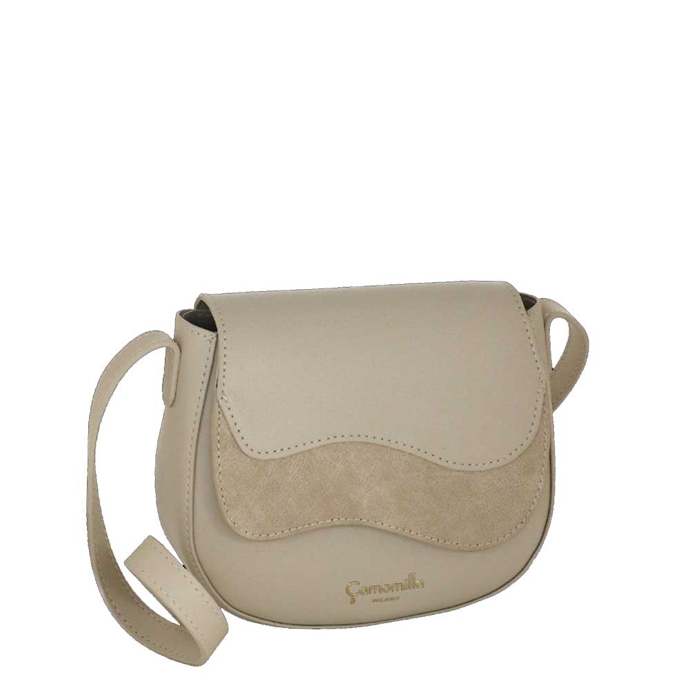 Camomilla Milano | Borsa Tracolla Emma S Off White Effetto Camoscio
