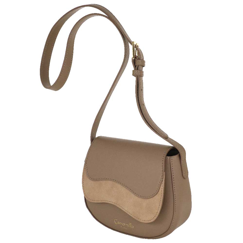 Camomilla Milano | Borsa Tracolla Emma S Tortora Effetto Camoscio