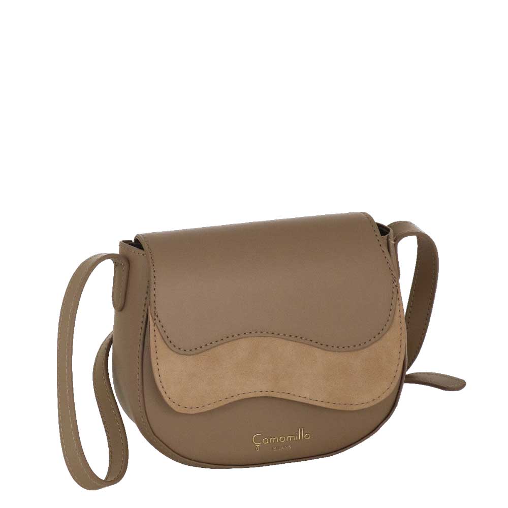 Camomilla Milano | Borsa Tracolla Emma S Tortora Effetto Camoscio