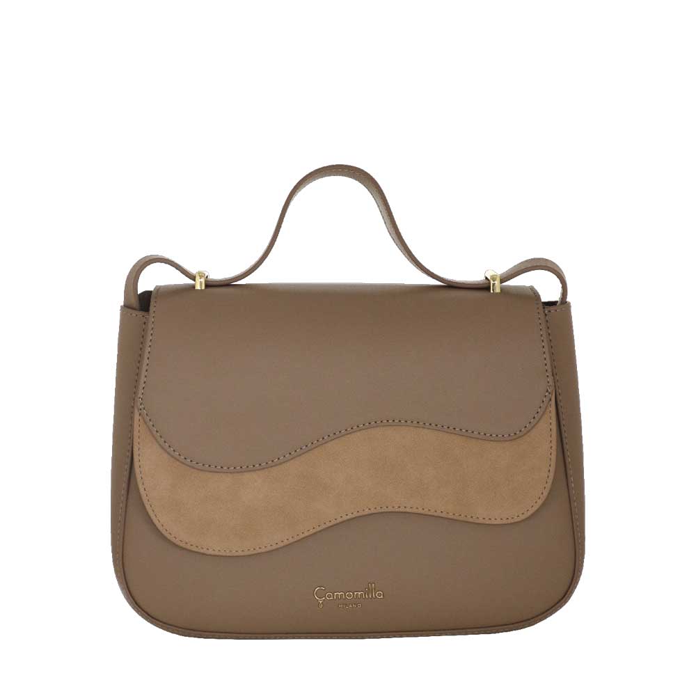 Camomilla Milano | Borsa Tracolla Emma Tortora Effetto Camoscio