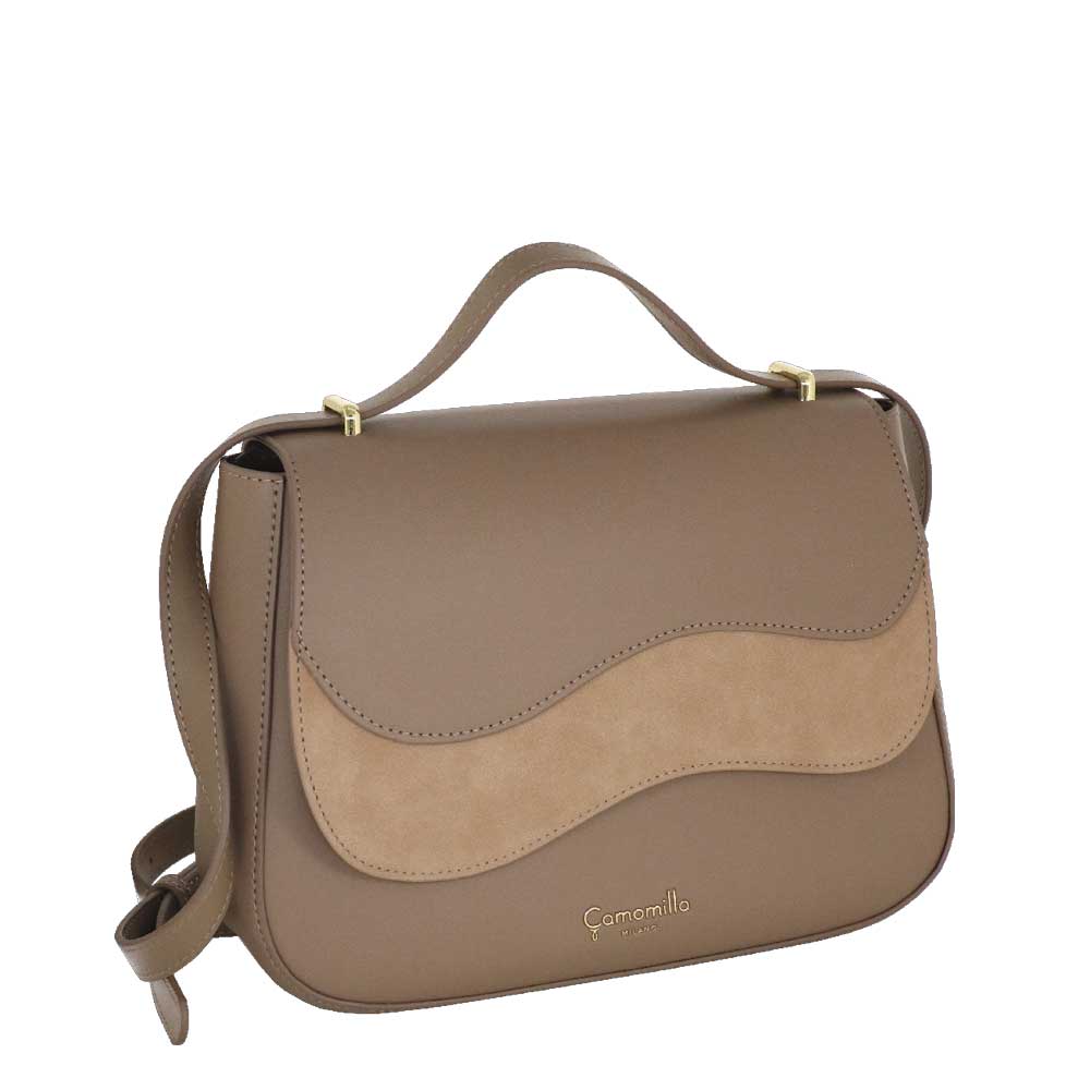 Camomilla Milano | Borsa Tracolla Emma Tortora Effetto Camoscio