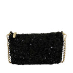 Camomilla Milano | Mini Bag Paillettes Nera con Manico a Catena