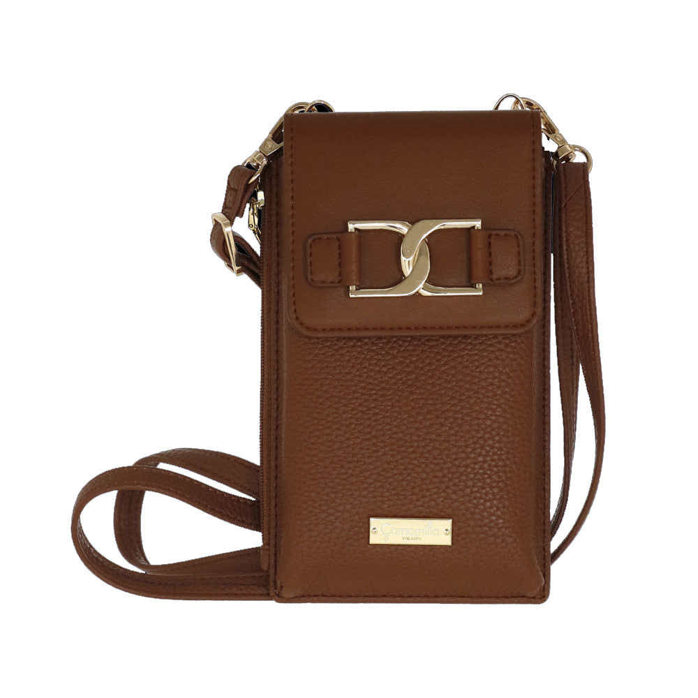 Camomilla Milano | Portacellulare Ottavia Marrone con Fibbia Metallica