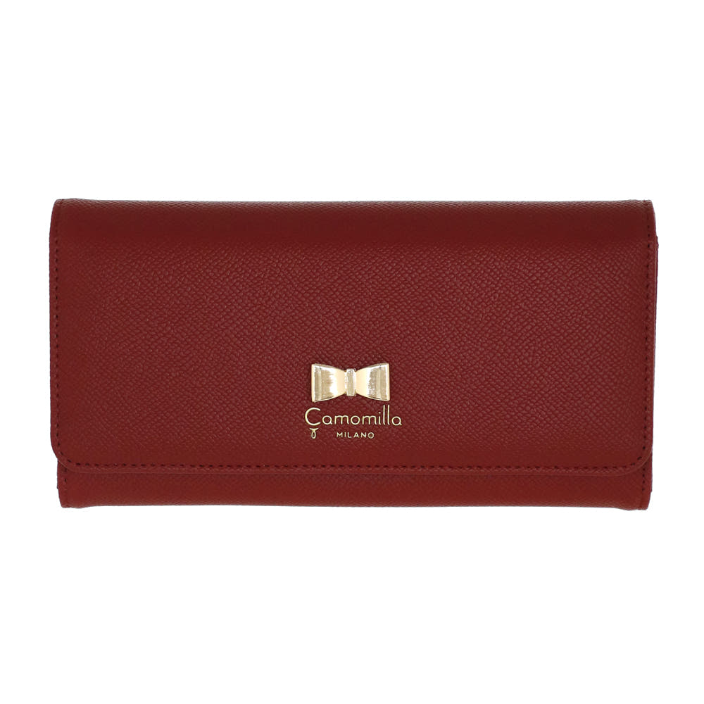 Camomilla Milano | Portafoglio L Nice Office Rosso in Saffiano con Fiocco