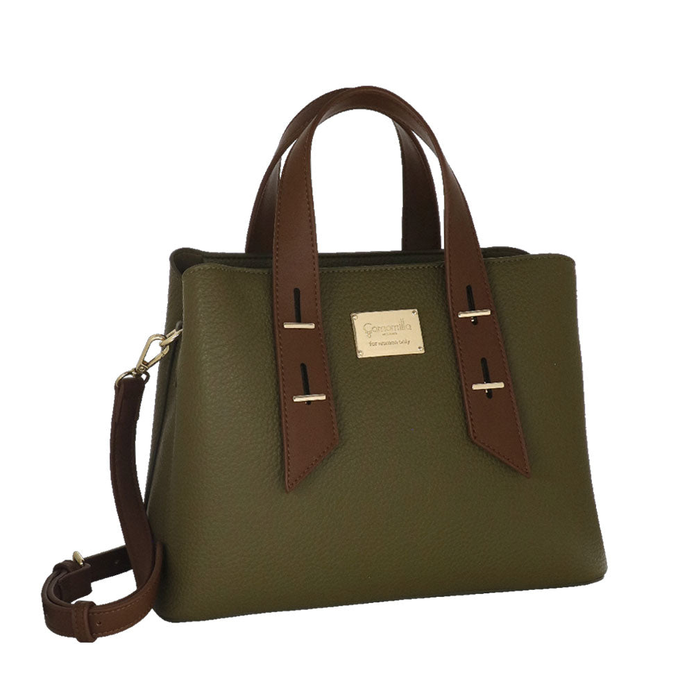 Camomilla Milano | Borsa a Mano Bree M Verde con Dettagli a Contrasto