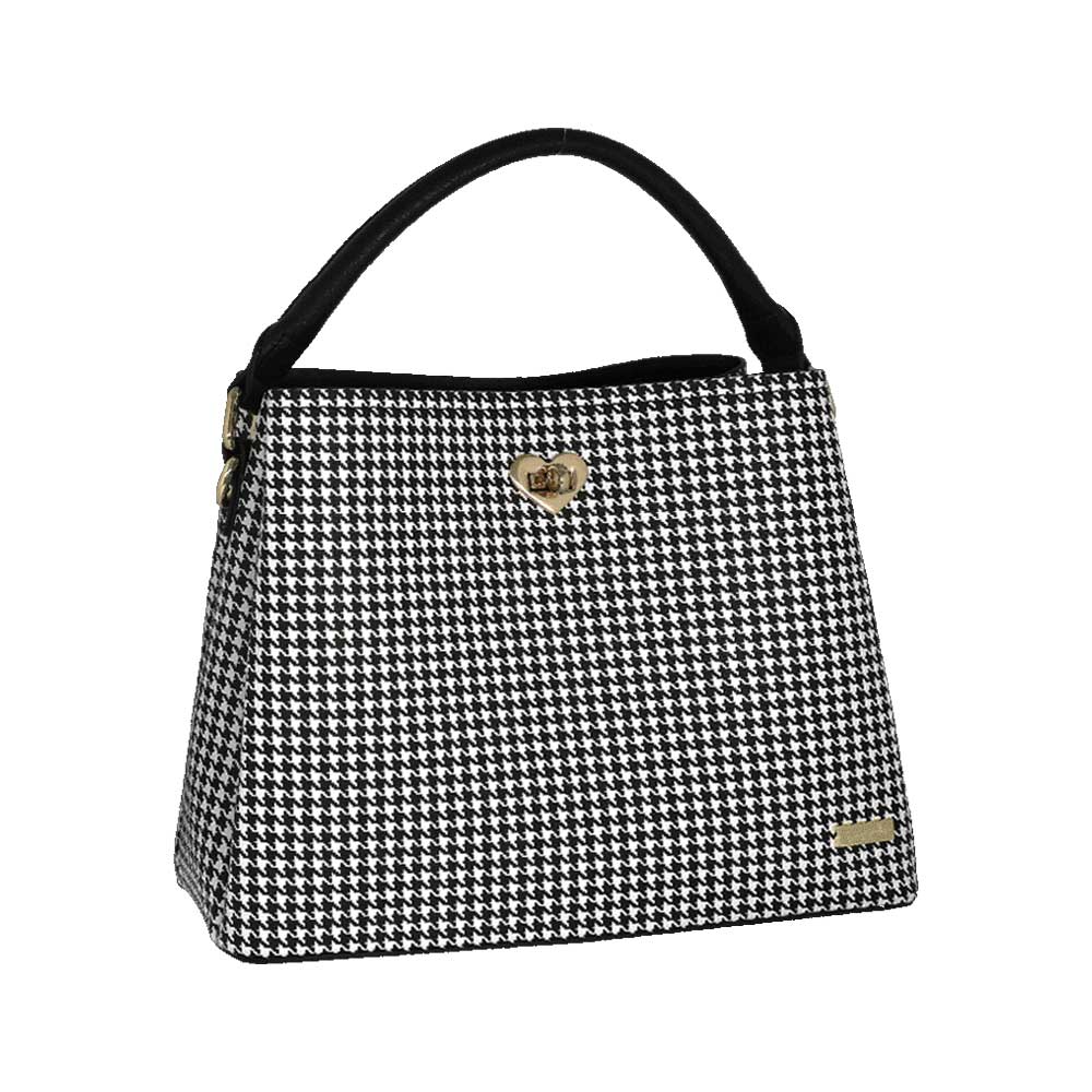 Camomilla Milano | Borsa a Mano Jill Pied de Poule con Cuore