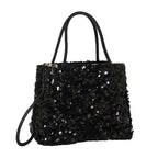 Camomilla Milano | Borsa a Mano Petite Shine Nera in Paillettes
