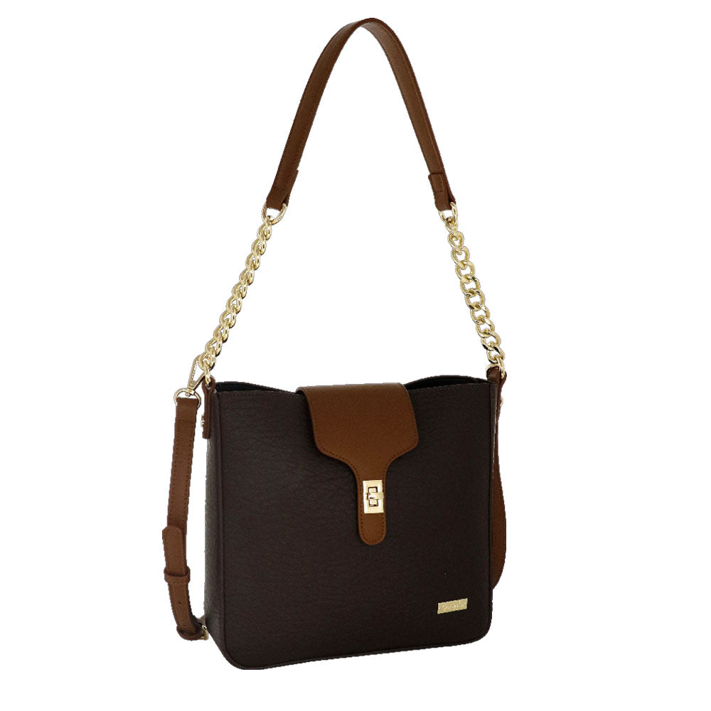 Camomilla Milano | Borsa a Spalla Emy Marrone | Chiusura a Girello