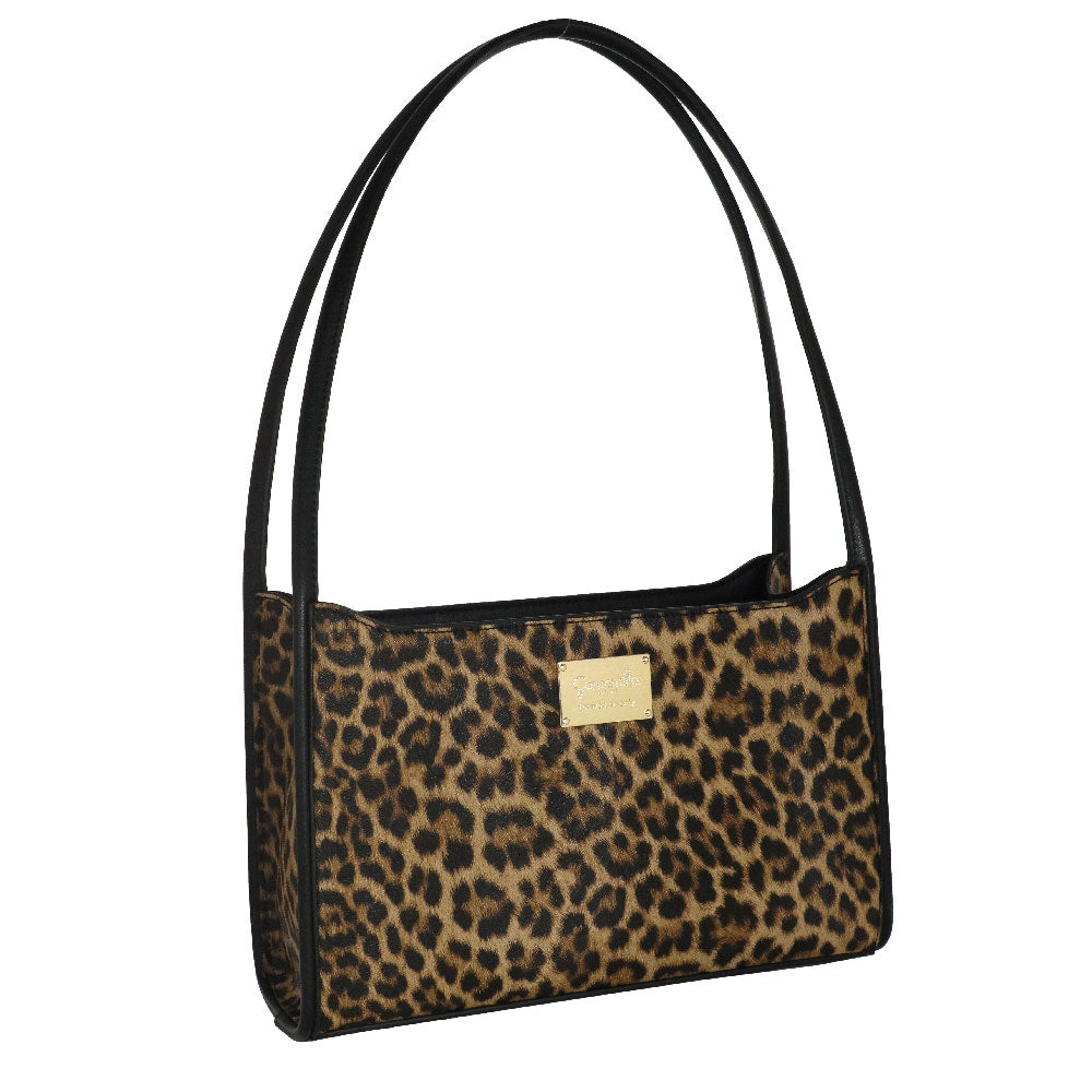Camomilla Milano | Borsa a Spalla Jill Nera Stampa Leopardata