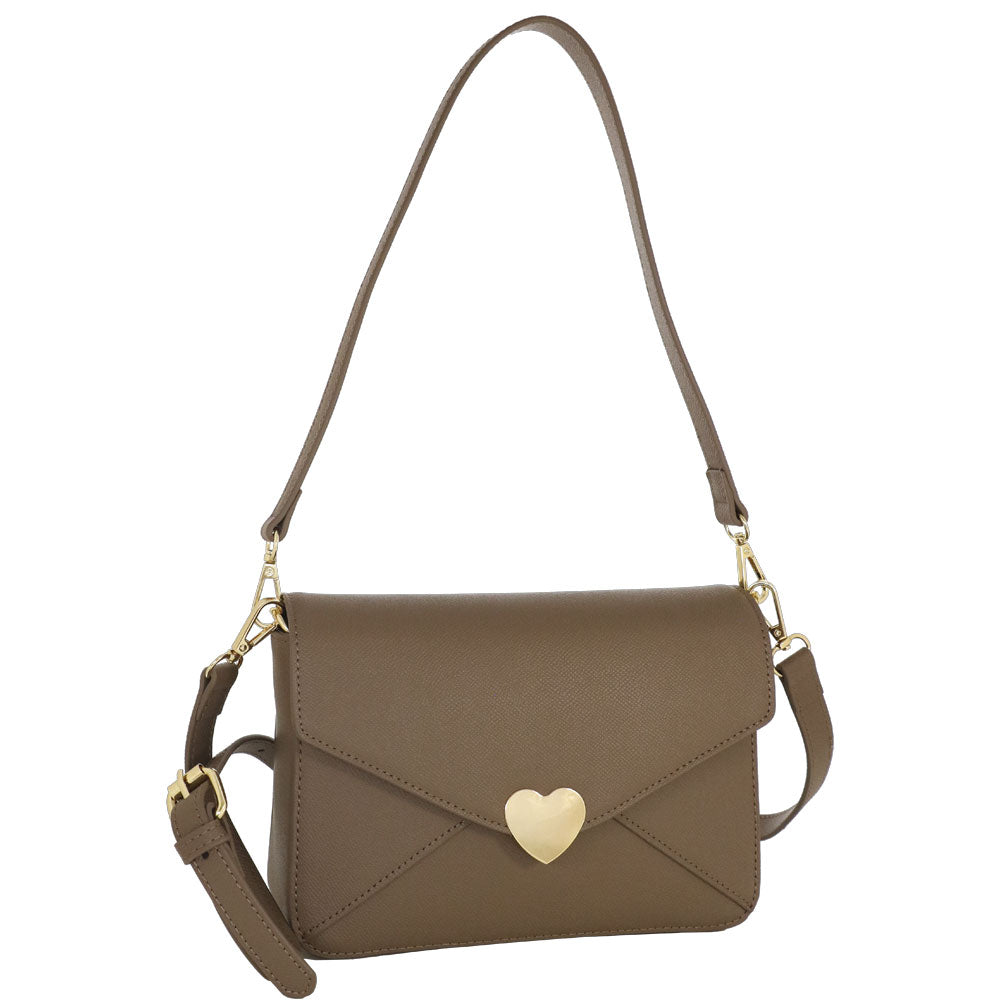 Camomilla Milano | Borsa a Spalla Nina Tortora con Chiusura a Cuore