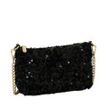 Camomilla Milano | Mini Bag Paillettes Nera con Manico a Catena
