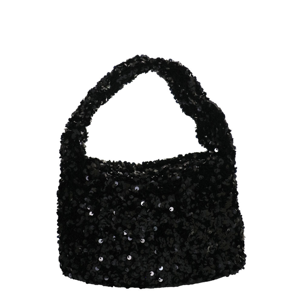 Camomilla Milano | Pochette Petite Shine Nera in Paillettes