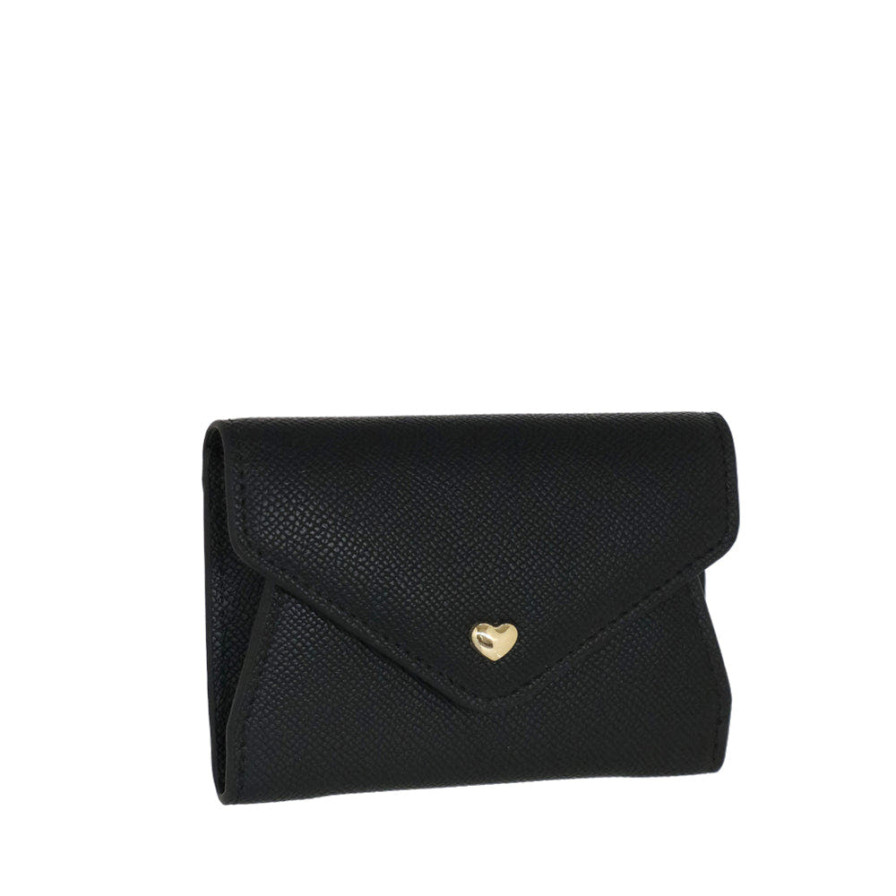 Camomilla Milano | Portacarte Busta Nina Nero con Cuore