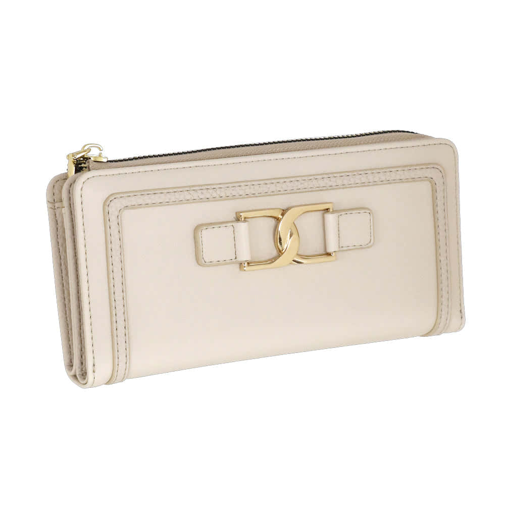 Camomilla Milano | Portafoglio Zip L Ottavia Off White Doppia Texture