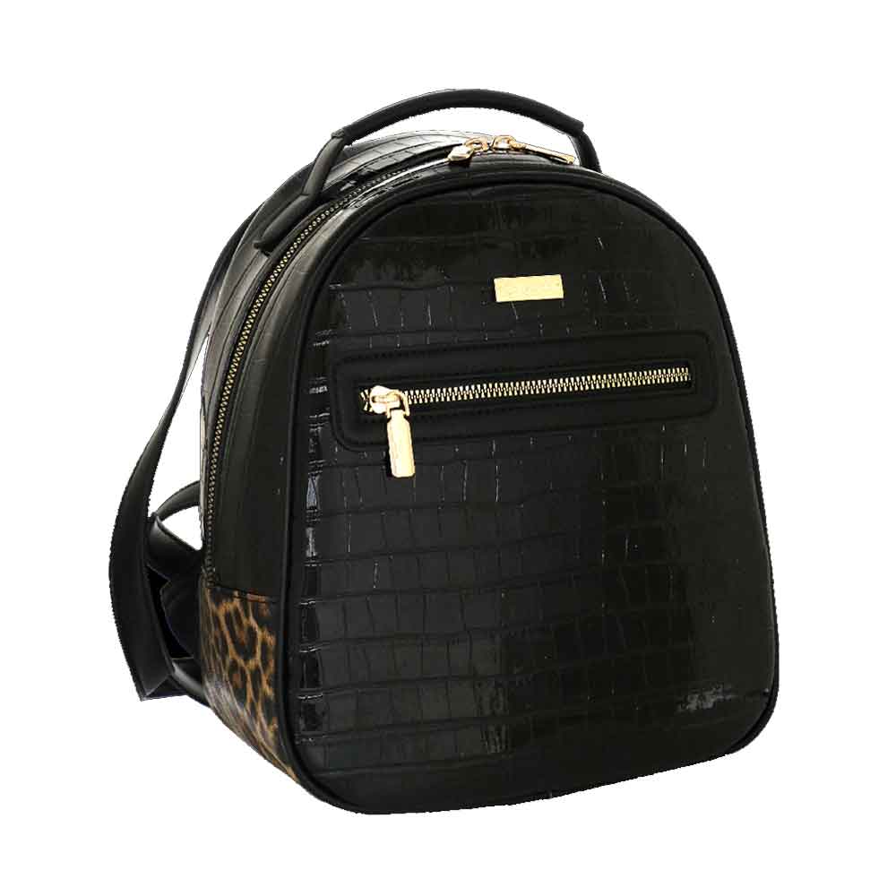 Camomilla Milano | Zaino Chic Jungle | Stampa Animalier Nero