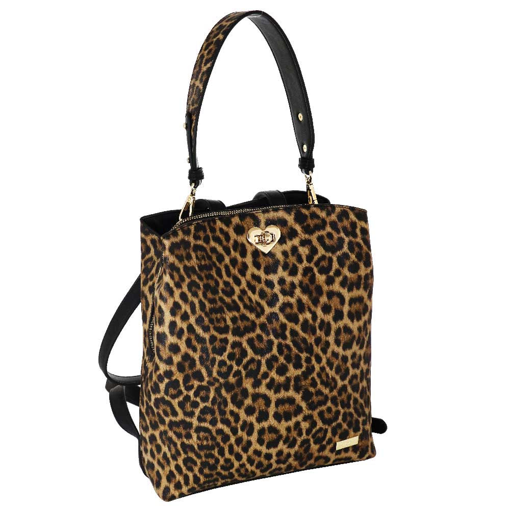 Camomilla Milano | Zaino Jill Leopardato Nero con Cuore