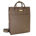 Camomilla Milano | Zaino Trasformabile Taupe in Saffiano con Fiocco