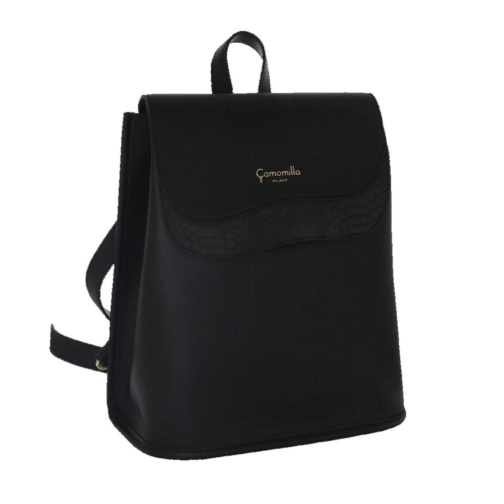 Camomilla Milano | Zaino Emma Nero Effetto Camoscio