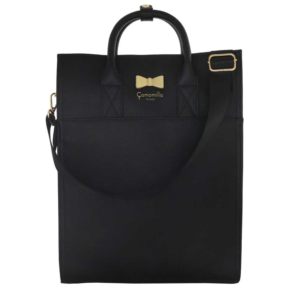 Camomilla Milano | Zaino Trasformabile Nero in Saffiano con Fiocco