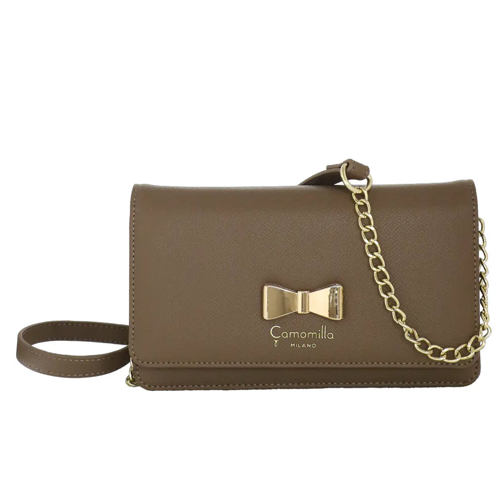 Camomilla Milano | Borsa Portafoglio Nice Office Taupe con Fiocco