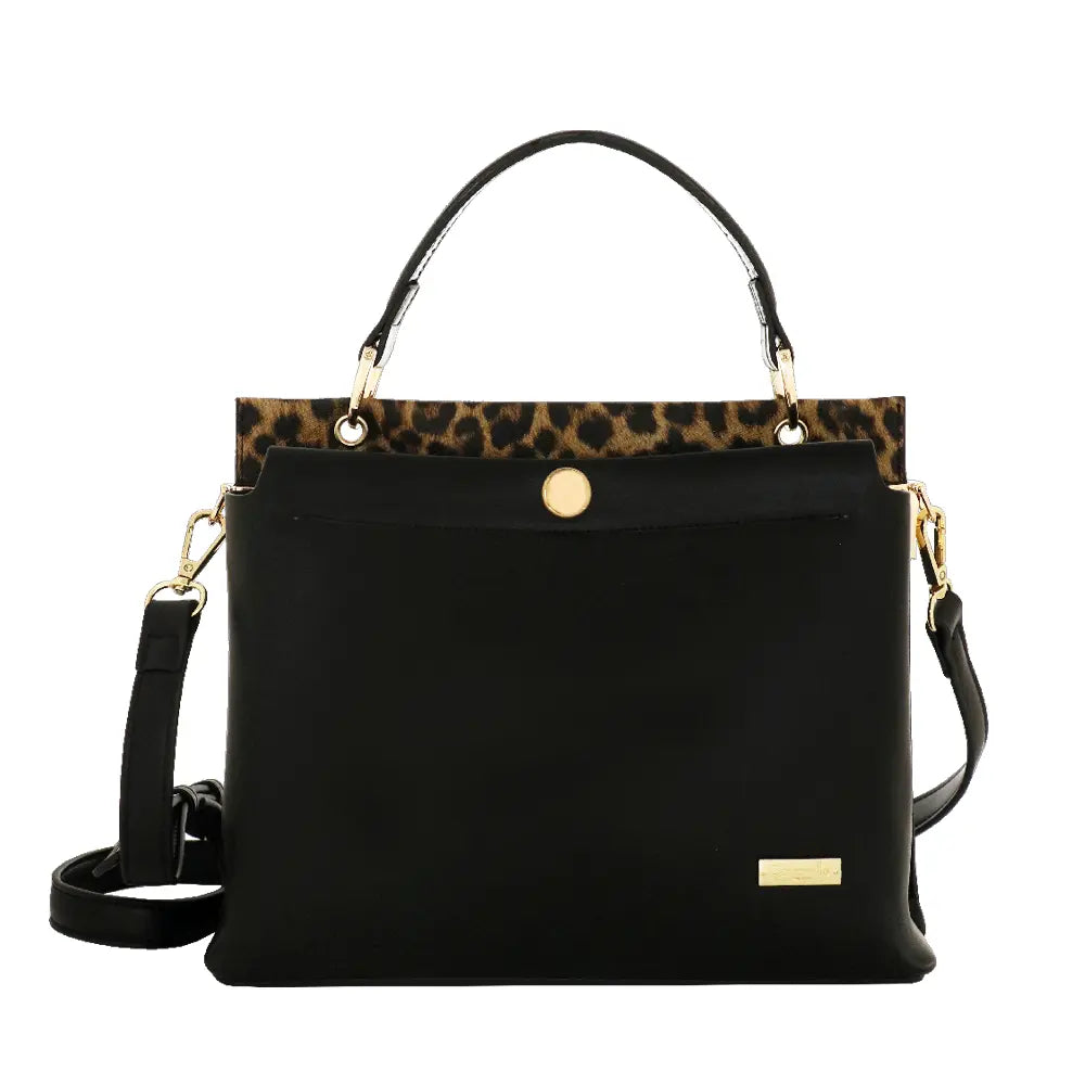 Camomilla Milano | Borsa a Mano Chic Jungle M | Animalier Nero
