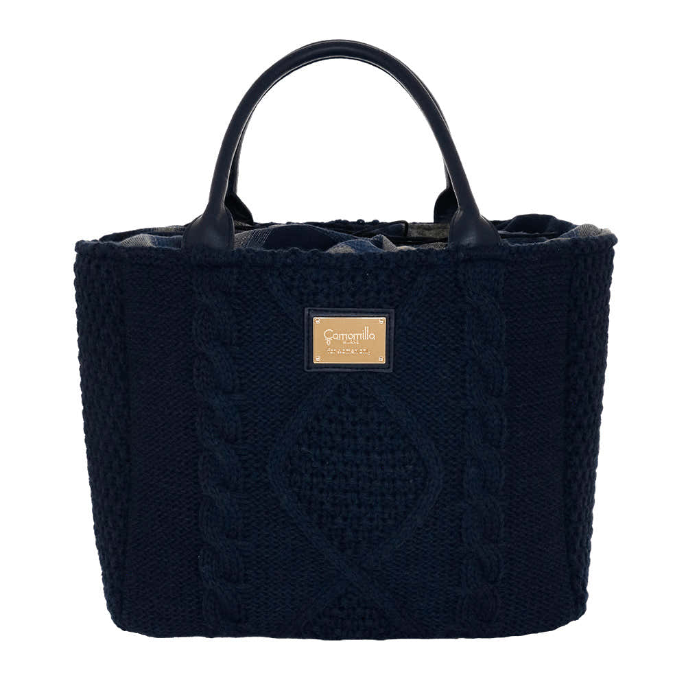 Camomilla Milano | Borsa a Mano M Tricot Chalet Blu in Lana