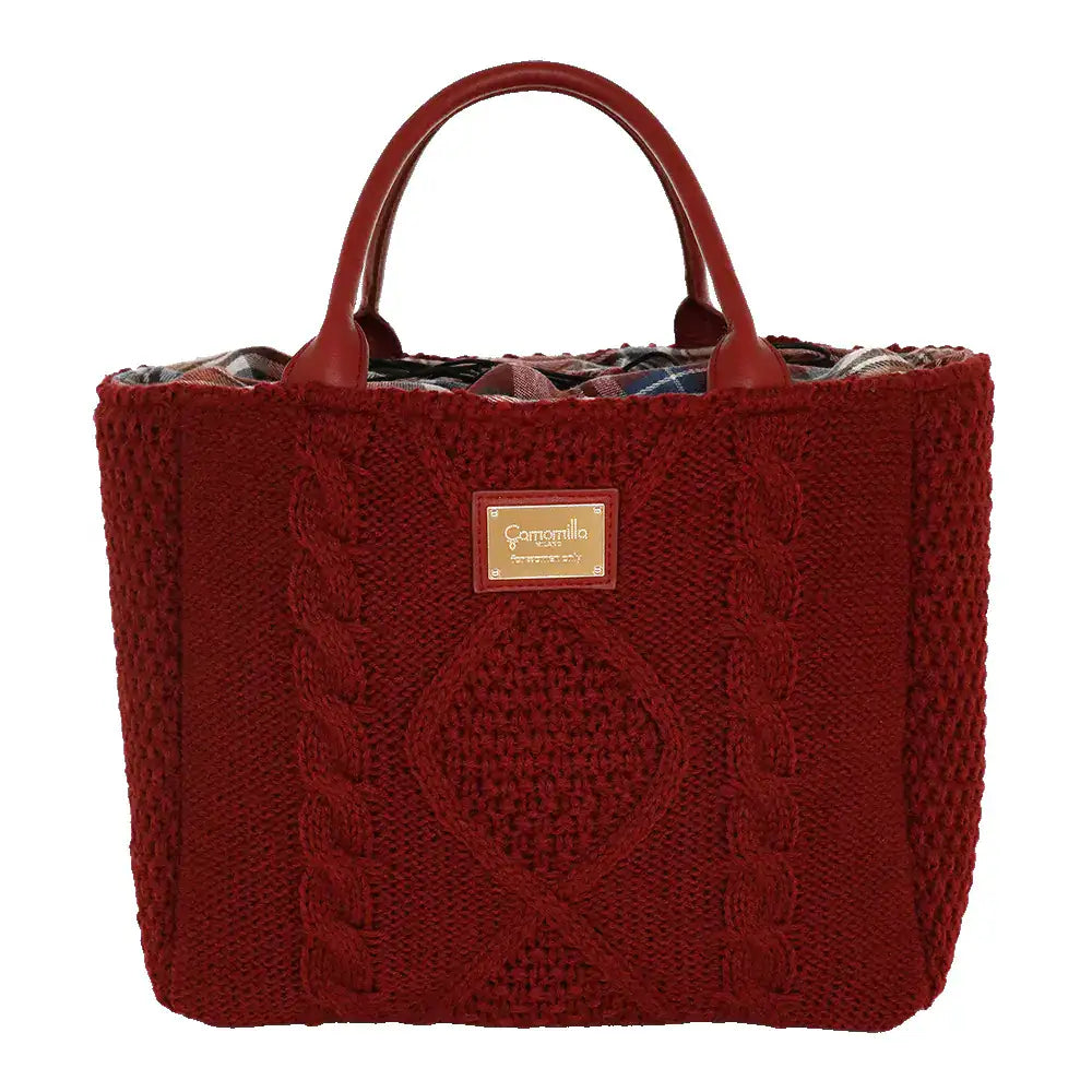 Camomilla Milano | Borsa a Mano M Tricot Chalet Burgundy in Lana