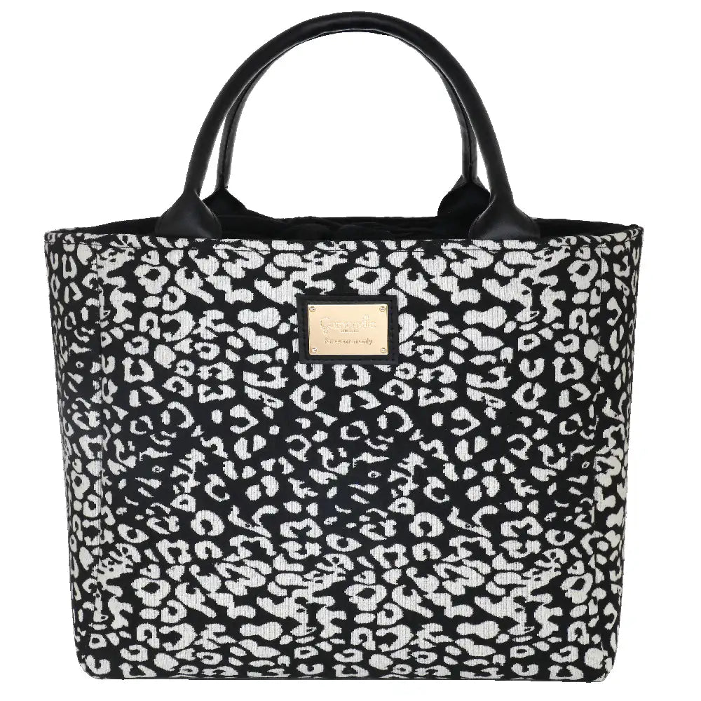 Camomilla Milano | Borsa a Mano L Lulu Nera | Stampa Leopardata Tapestry