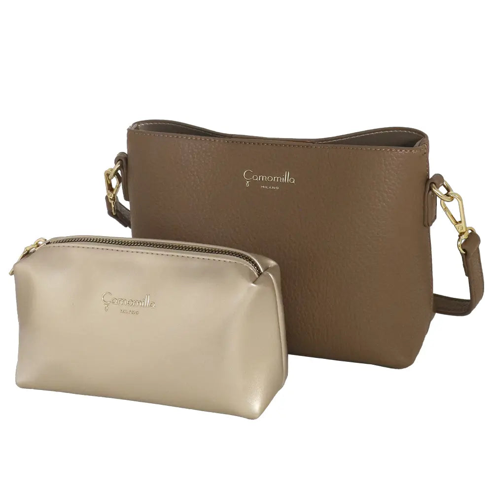 Camomilla Milano | Borsa a Mano S Nancy Beige con Pouch