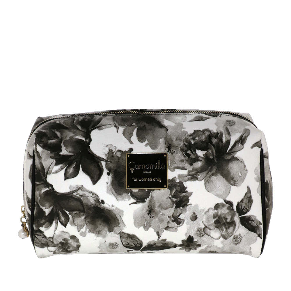 Camomilla Milano | Necessaire L Ice Queen | Stampa Rose Bianche e Nere