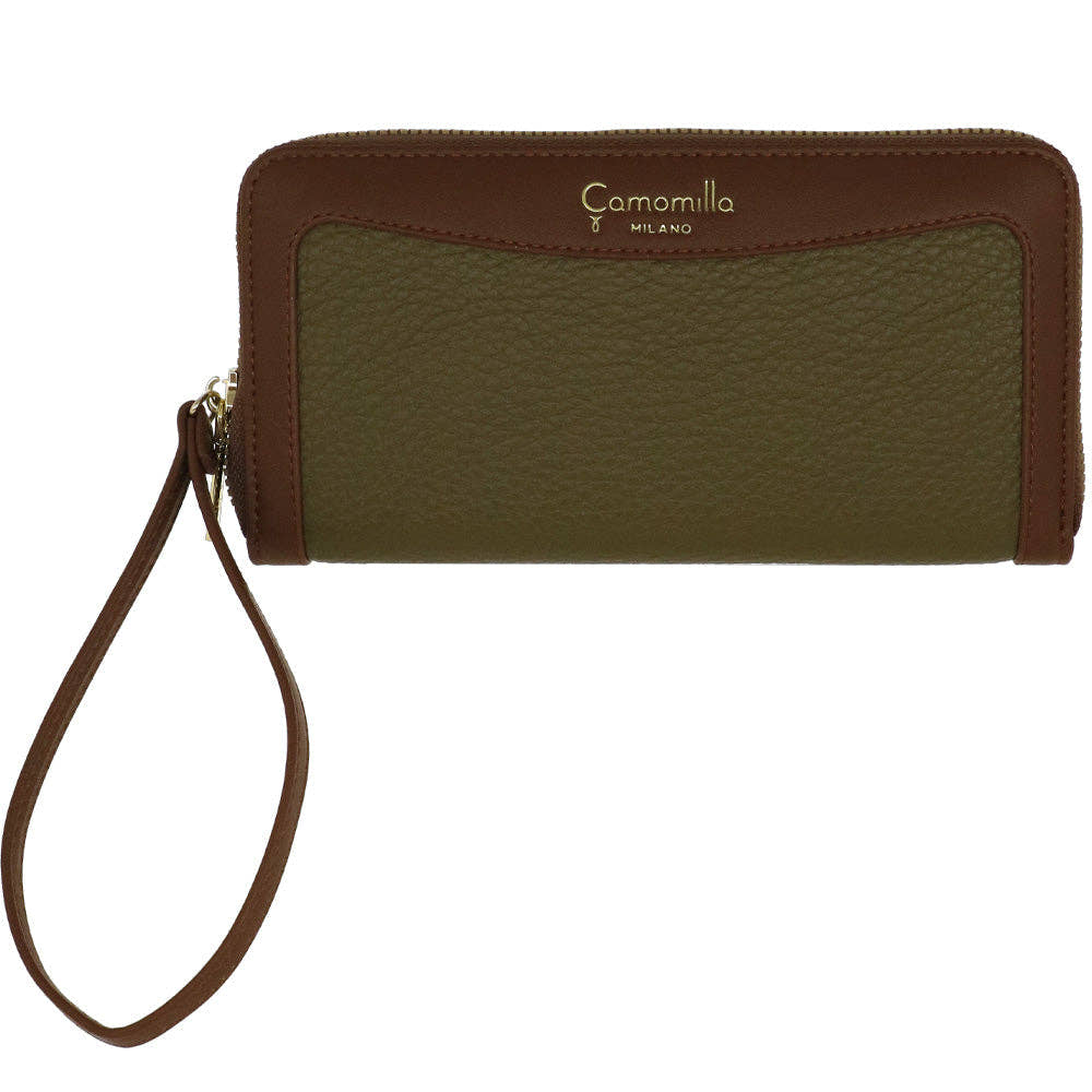 Camomilla Milano | Portafoglio Pochette Zip L Bree Verde a Contrasto