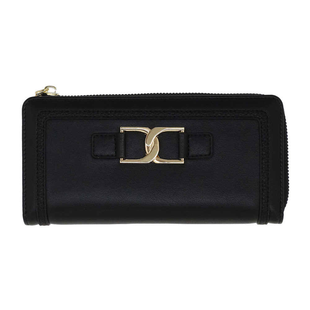 Camomilla Milano | Portafoglio Zip L Ottavia Nero Doppia Texture