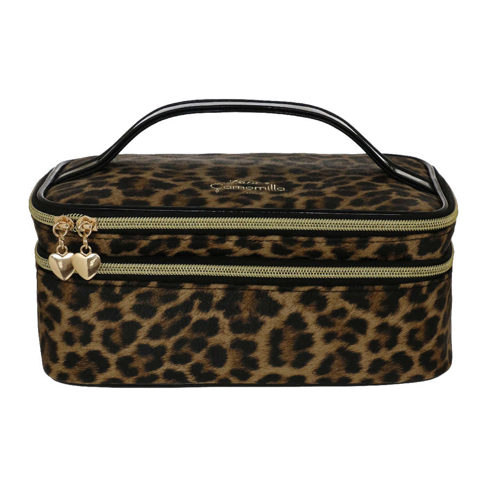 Camomilla Milano | Beauty Case M Couture | Leopardato con Porta Pennelli