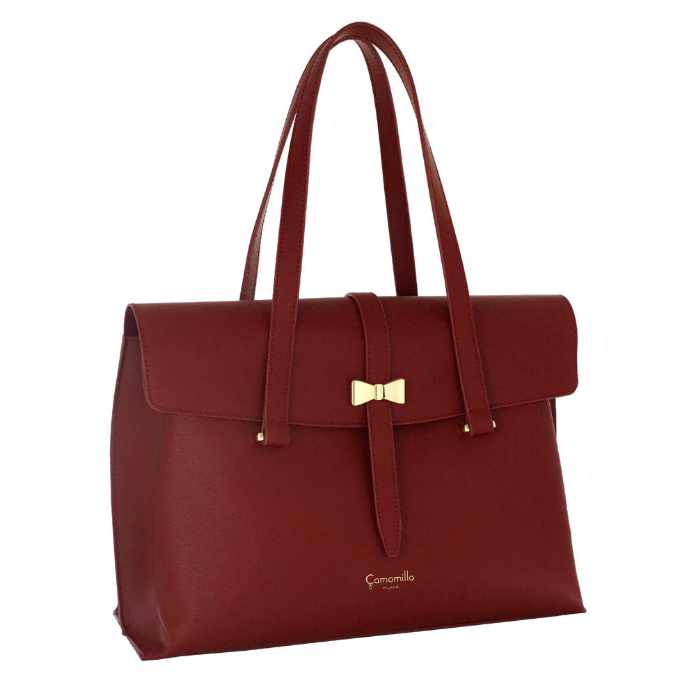 Camomilla Milano | Borsa Porta PC Nice Office Rossa con Fiocco