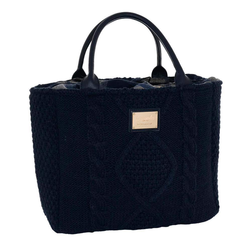 Camomilla Milano | Borsa a Mano M Tricot Chalet Blu in Lana