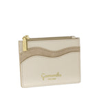 Camomilla Milano | Portacarte Emma Off White con Zip Effetto Camoscio