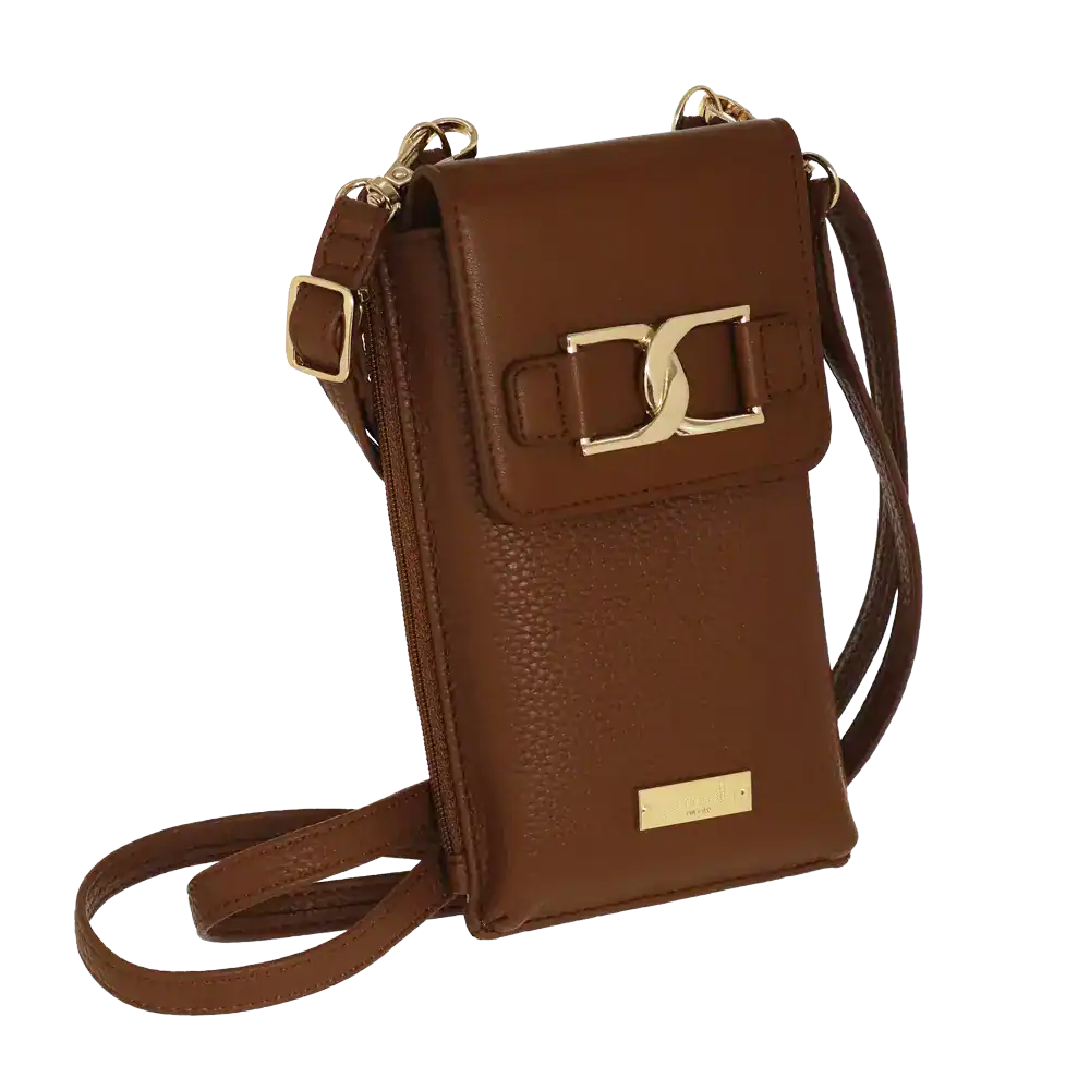 Camomilla Milano | Portacellulare Ottavia Marrone con Fibbia Metallica