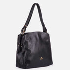 Cuoieria Fiorentina | Borsa Hobo Media Velvet in Pelle | Nero