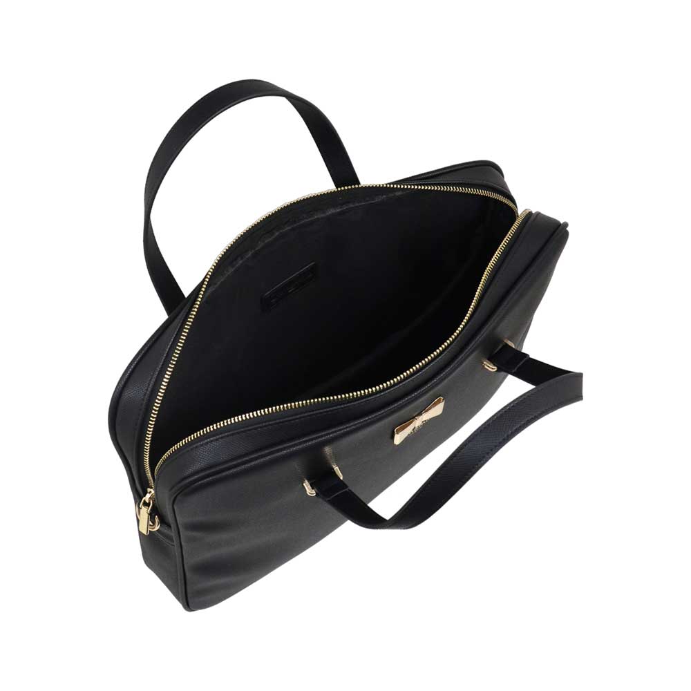 Camomilla Milano | Borsa PC Nera in Saffiano con Fiocco