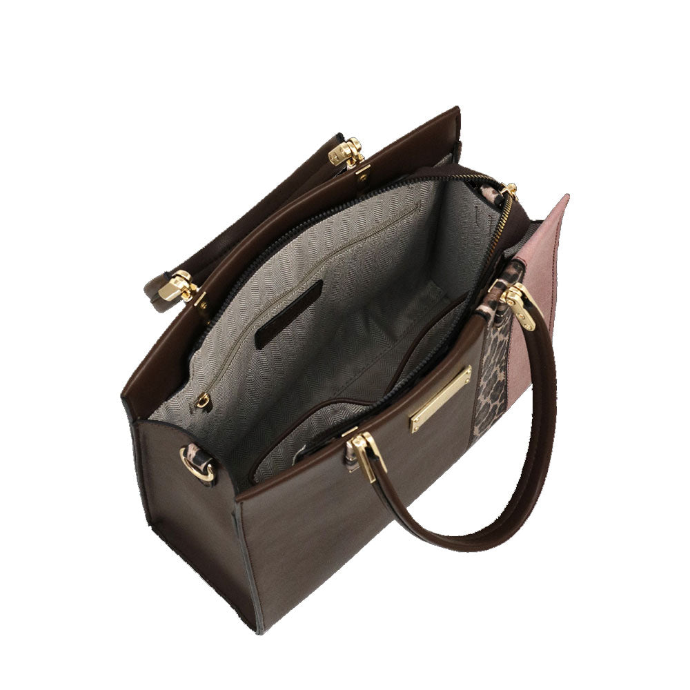 Camomilla Milano | Borsa a Mano Jungle M | Stampa Animalier Marrone