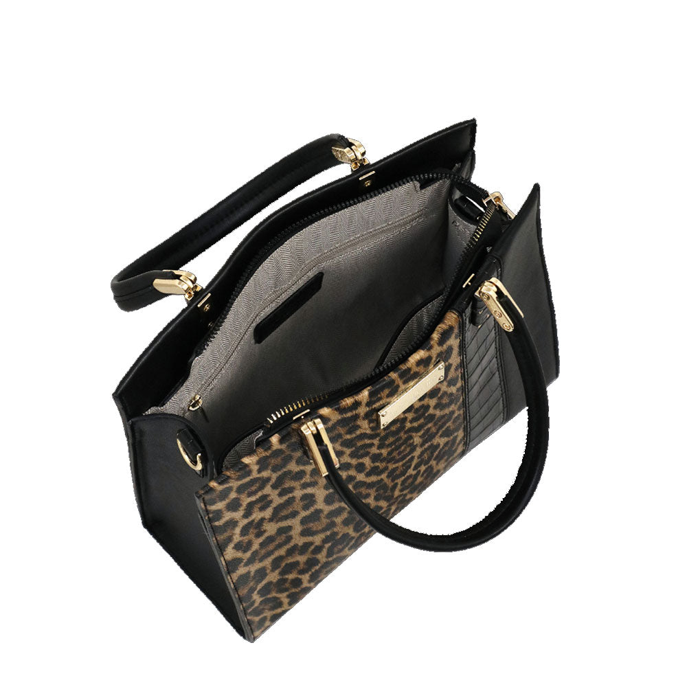 Camomilla Milano | Borsa a Mano Jungle M | Stampa Animalier Nera
