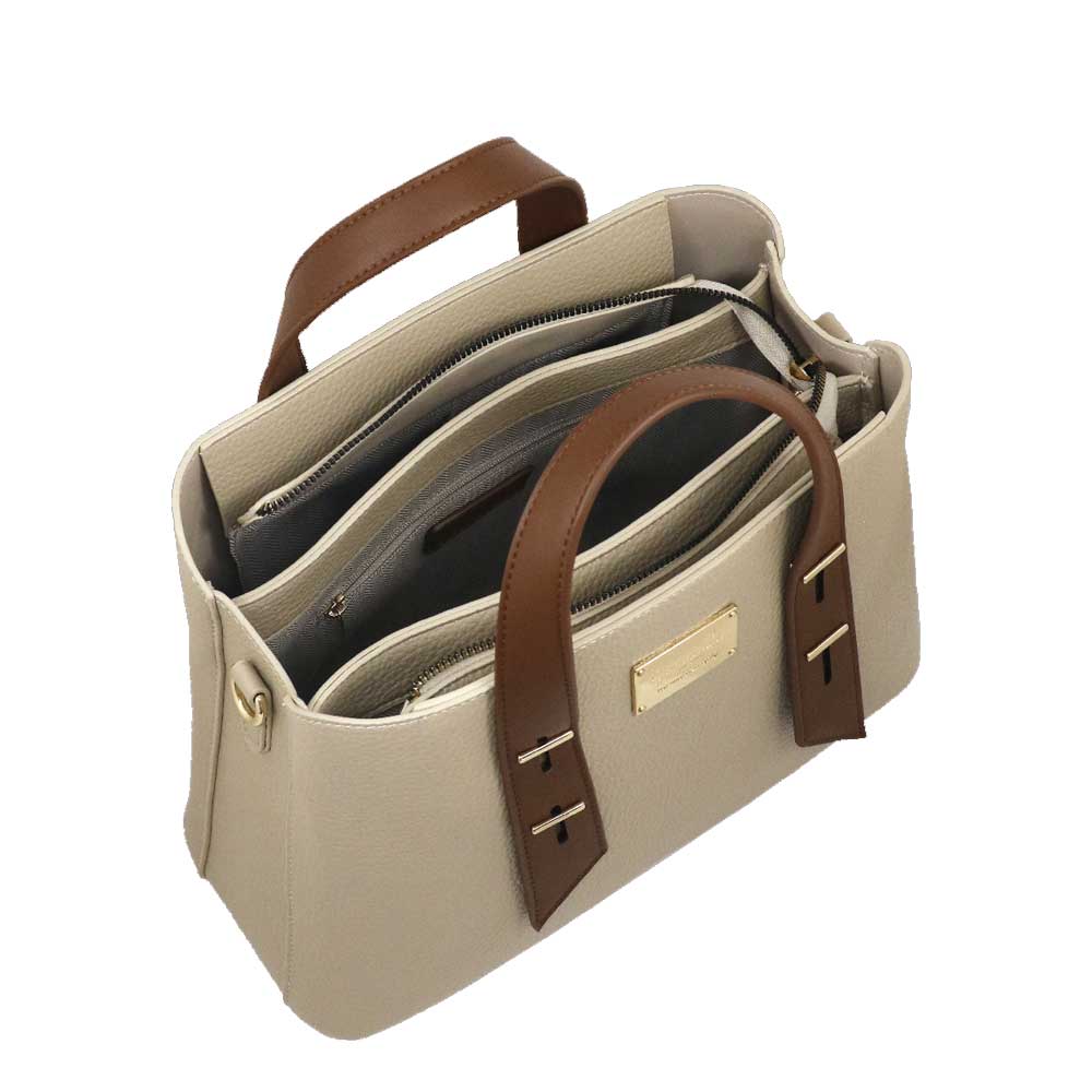 Camomilla Milano | Borsa a Mano Bree M Beige con Dettagli a Contrasto