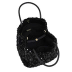 Camomilla Milano | Borsa a Mano Petite Shine Nera in Paillettes
