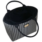 Camomilla Milano | Borsa a Mano L Lulu Nera | Pied de Poule Tapestry