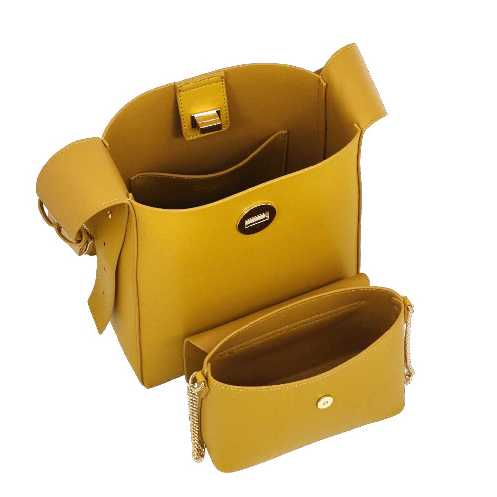 Camomilla Milano | Secchiello Nives M Giallo Senape | Set Bag in Bag