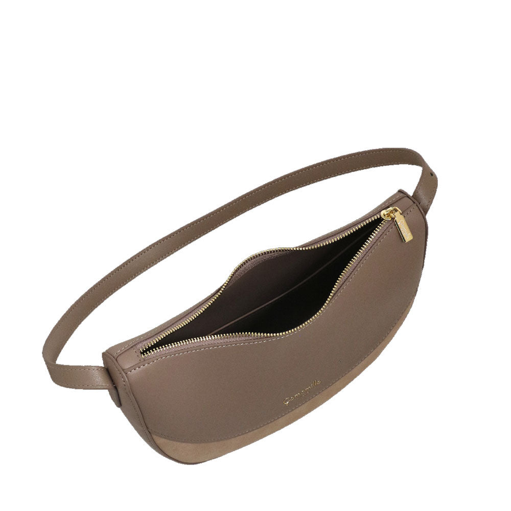 Camomilla Milano | Borsa a Spalla Emma Tortora Effetto Camoscio