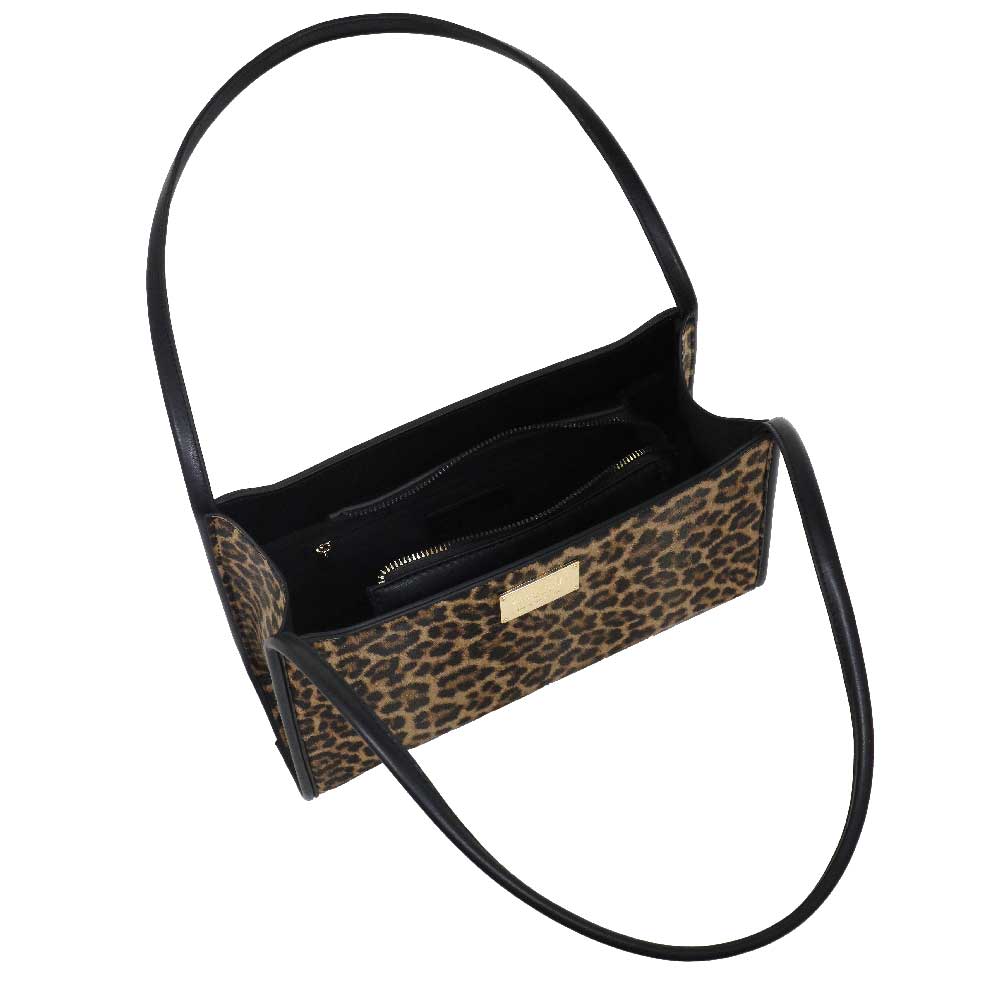 Camomilla Milano | Borsa a Spalla Jill Nera Stampa Leopardata