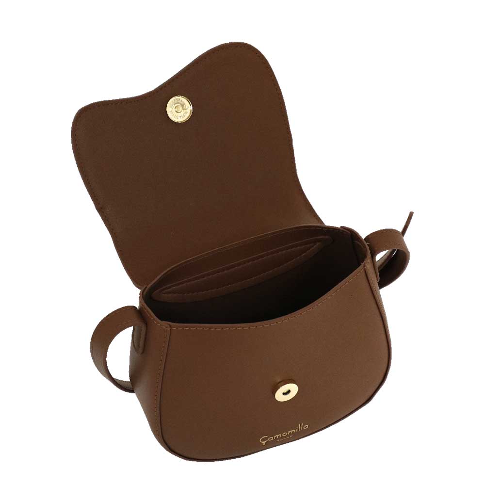Camomilla Milano | Borsa Tracolla Emma S Marrone Effetto Camoscio