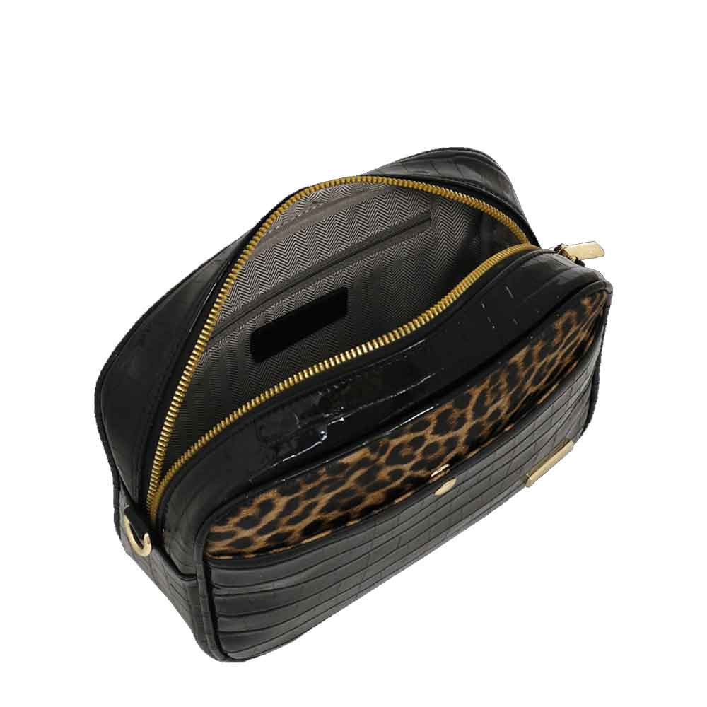 Camomilla Milano | Camera Bag Chic Jungle | Stampa Animalier Nera